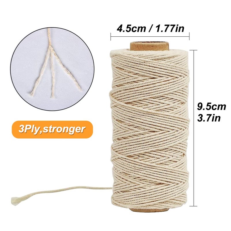Tenn Well Butchers Cooking Twine  328 Feet 3Ply 1mm Cotton Bakers Twine  Food Safe Kitchen Twine String for Roasting  Trussing Meat and Turkey  Food Prep  Baking and More - Image 4
